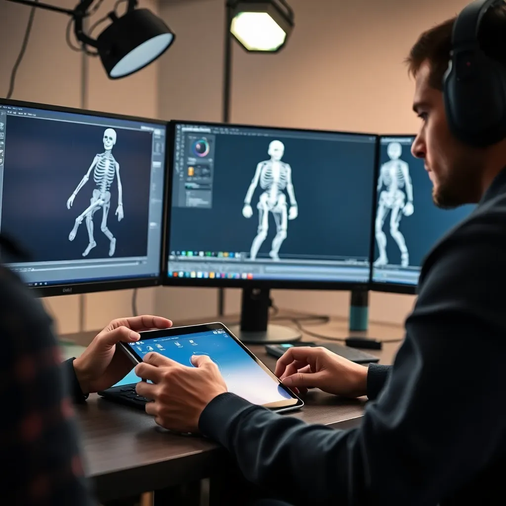 Julia Werner zeigt stolz ihr Portfolio mit 3D-Charakteren für ein bekanntes Videospiel