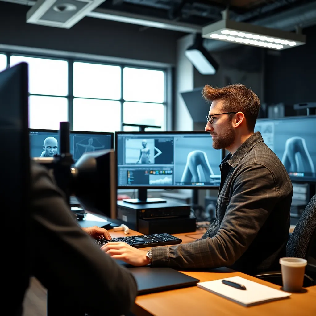 3D-Modellierungs-Workshop mit Studenten an professionellen Workstations