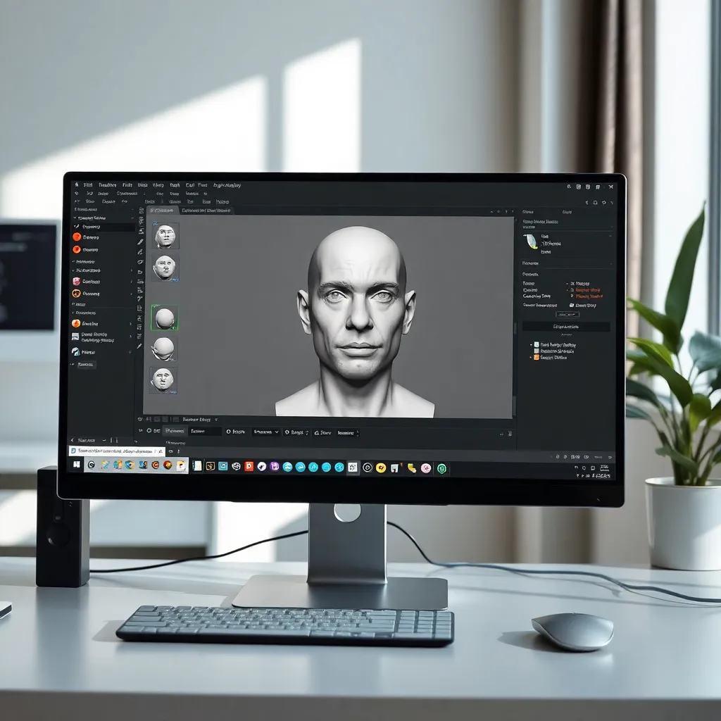 Nahaufnahme einer realistischen 3D-Charaktertextur